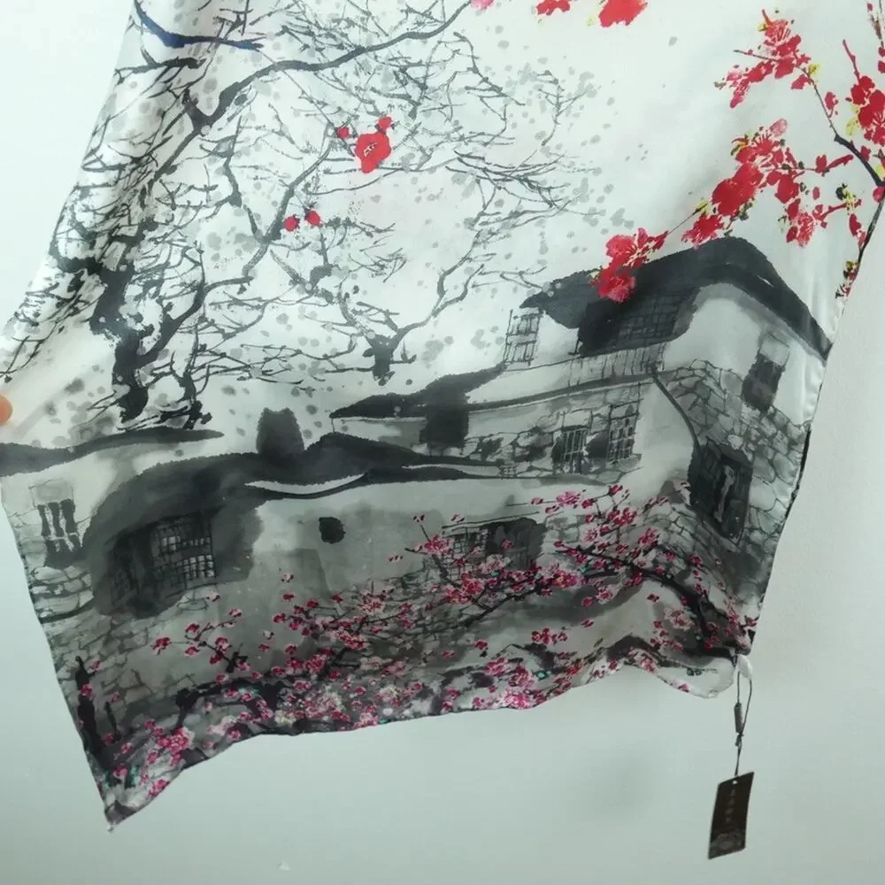 100% Silk Long Scarf 67x20